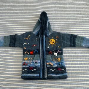 Colorful Knit Hooded Sweater